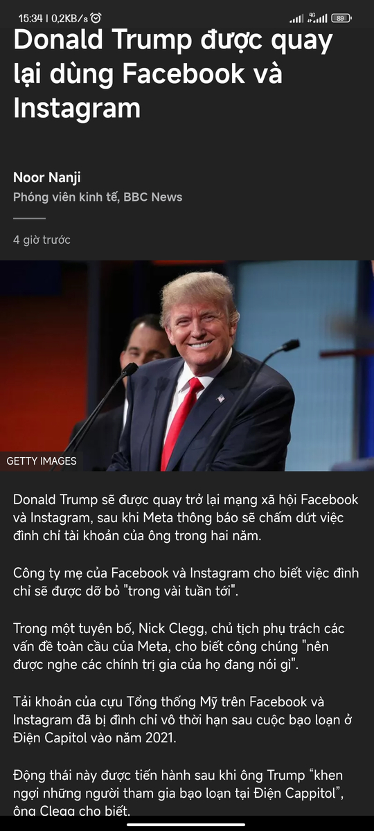 Donald Trump được quay lại dùng Facebook và Instagram
