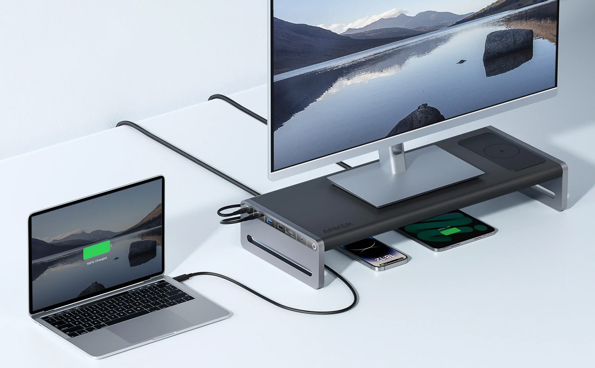 Anker ra mắt dock USB-C kiêm kệ đỡ màn hình 12 trong 1, có cả sạc không dây