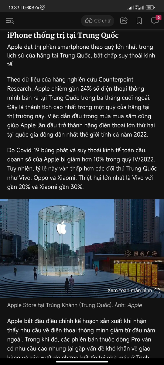 iPhone thống trị tại Trung Quốc