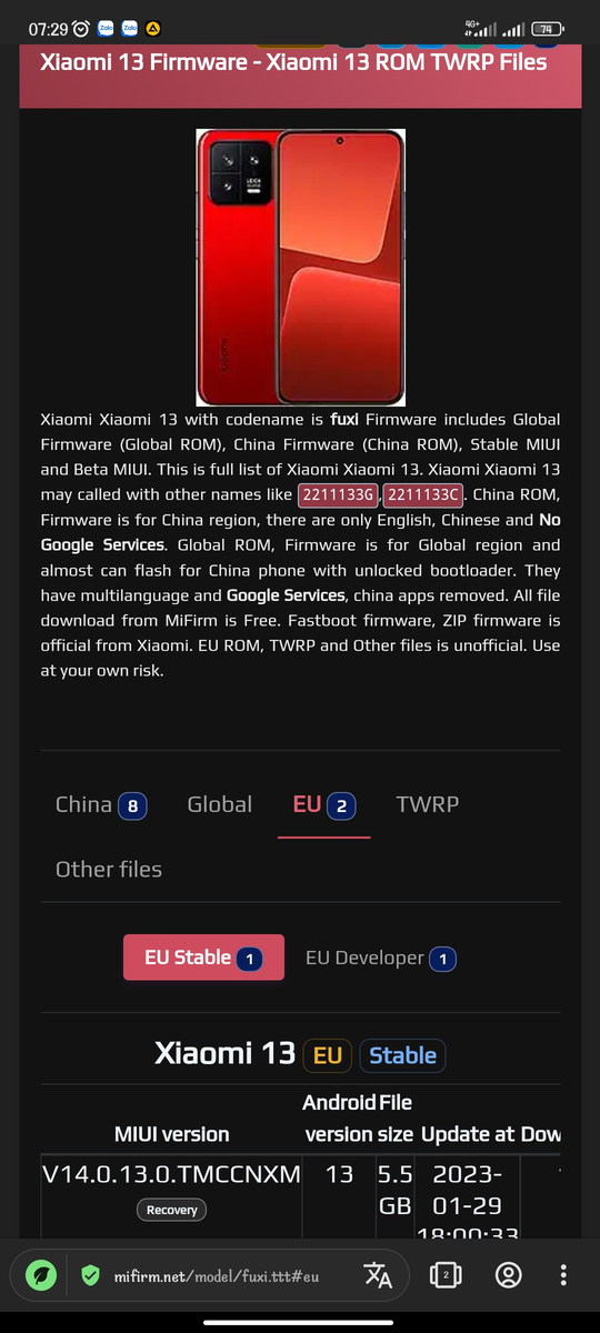 Xiaomi Mi13 đã có bản rom MIUI EU