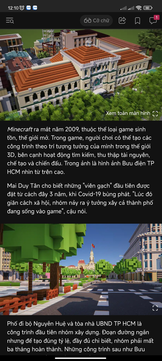 Game thủ đưa hình ảnh Việt Nam vào Minecraft