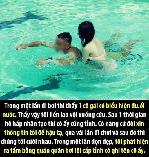 Cứu nước vận động viên bơi và được cô vợ. Tất cả nằm trong tính toán