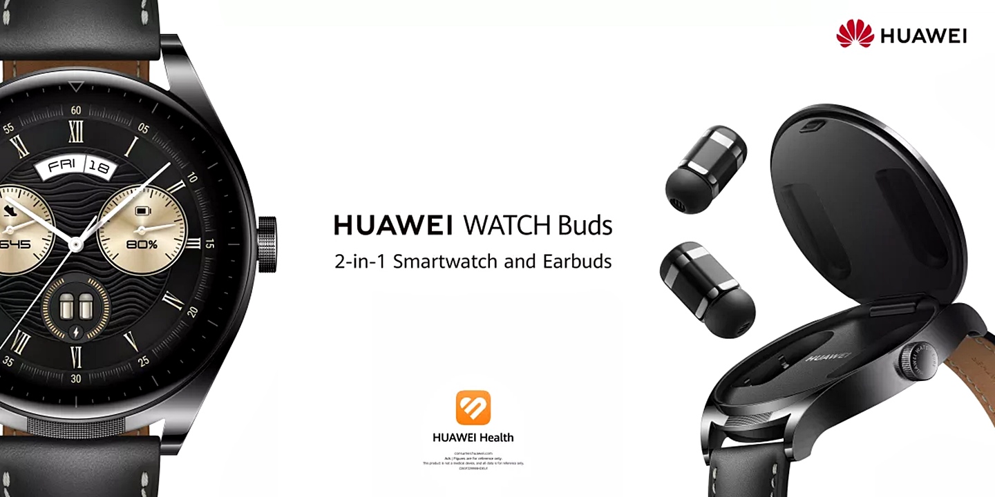 Huawei Watch Buds bản quốc tế: smartwatch kèm tai nghe true wireless, có cả chống ồn ANC, $549