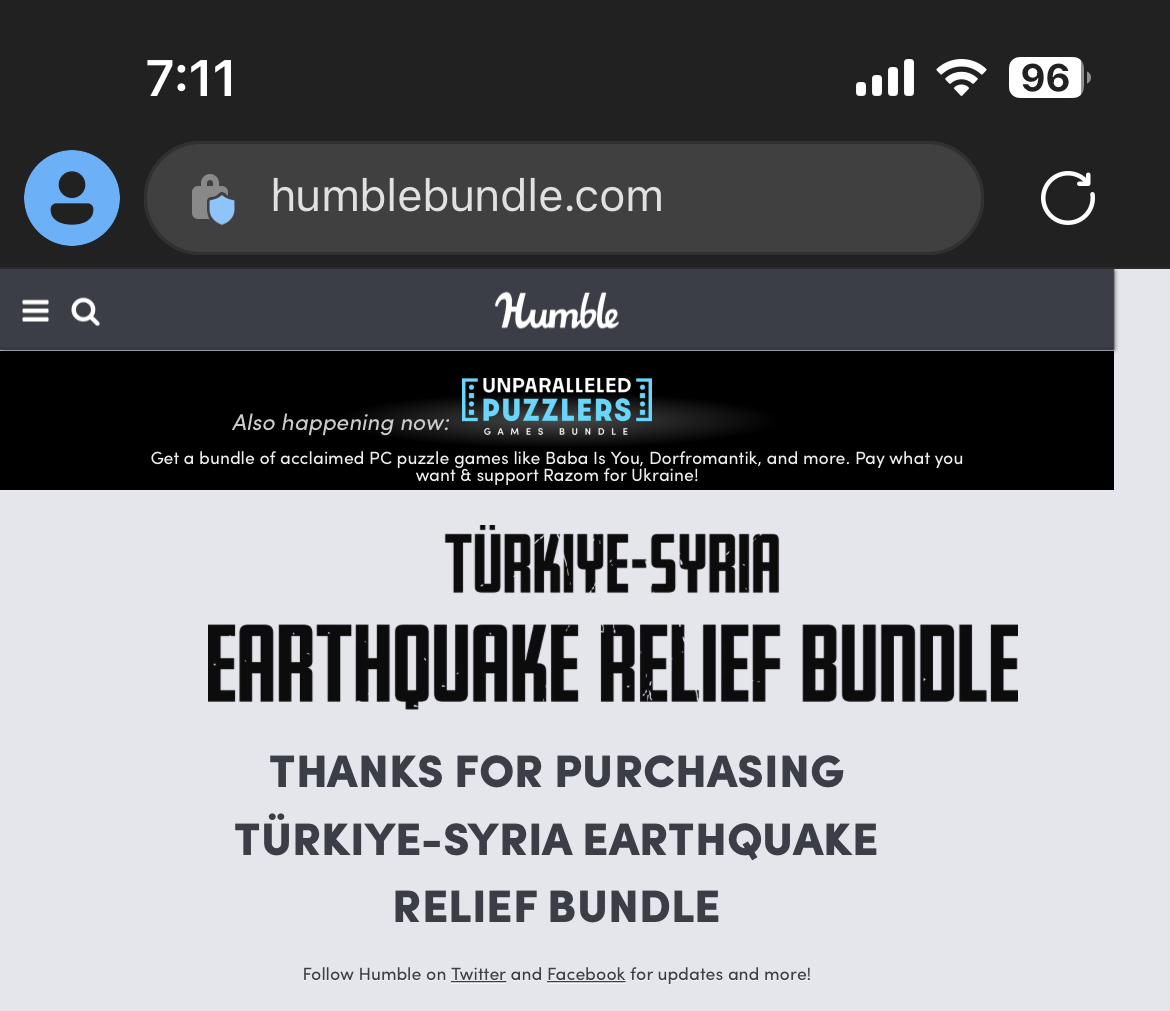 100% of Humble's Turkey-Syria Relief Bundle Goes to Charity - IGN