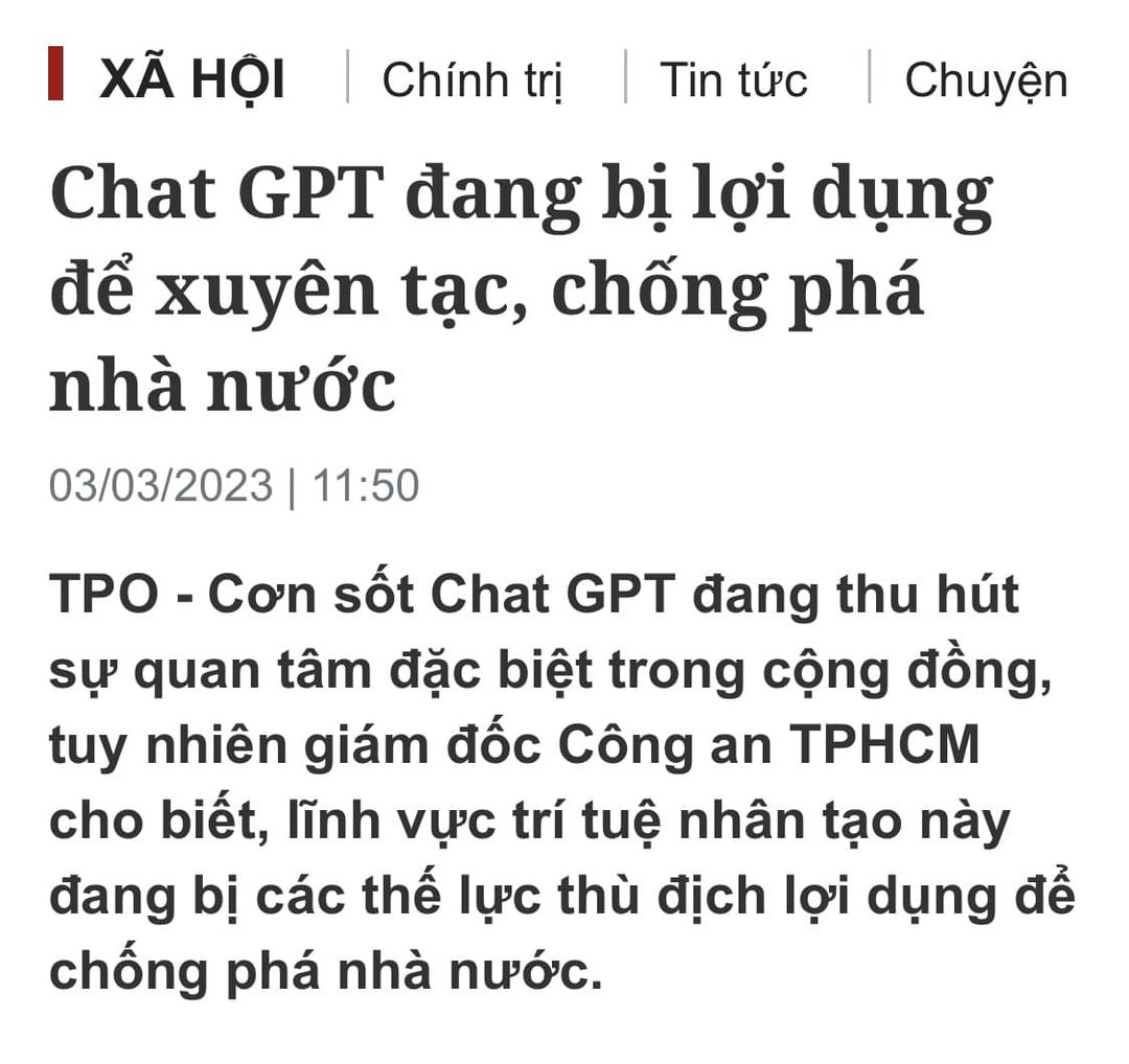 ChatGPT! Thế Này Có Nghĩa Là Nó Chưa Cho Dùng ở VN Thì đã Bị Cấm à Anh ...