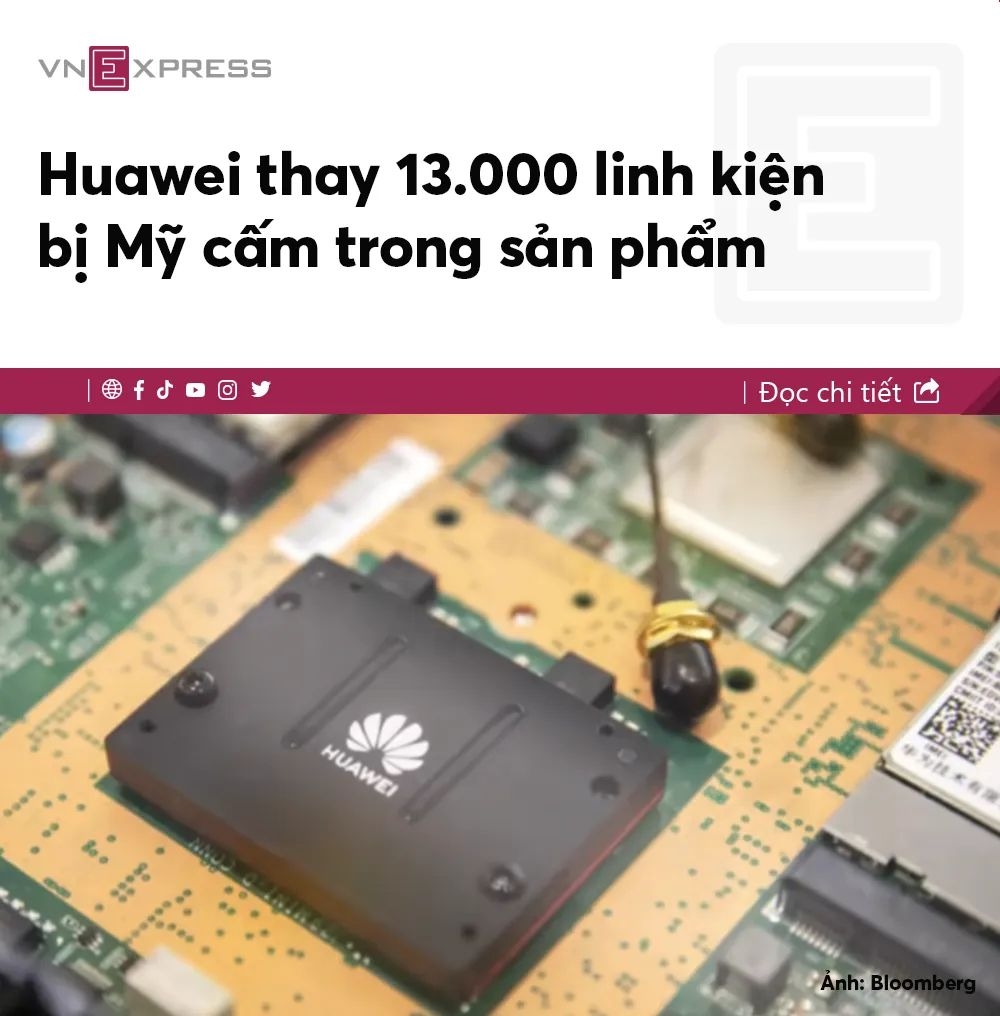 Người sáng lập Huawei Nhậm Chính Phi tiết lộ hãng đã thay thế hơn 13.000 linh kiện bị Mỹ cấm vận và