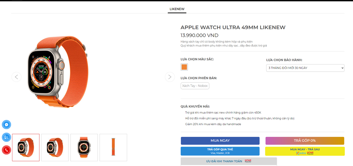 Apple Watch Ultra Like New 14 triệu hàng Mỹ LL/A không dùng được eSIM, liệu có phải món hời khi...