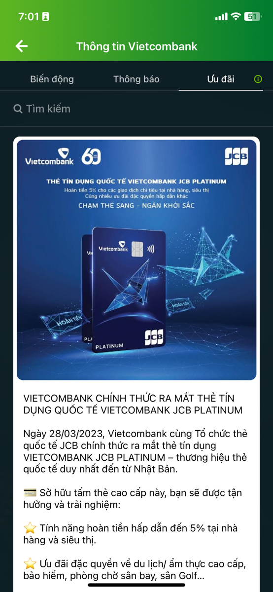 Vietcombank ra mắt cái thẻ JCB Platinum đẹp qtqđ, màu Xanh Tím hợp với em lắm luôn nà ^.^