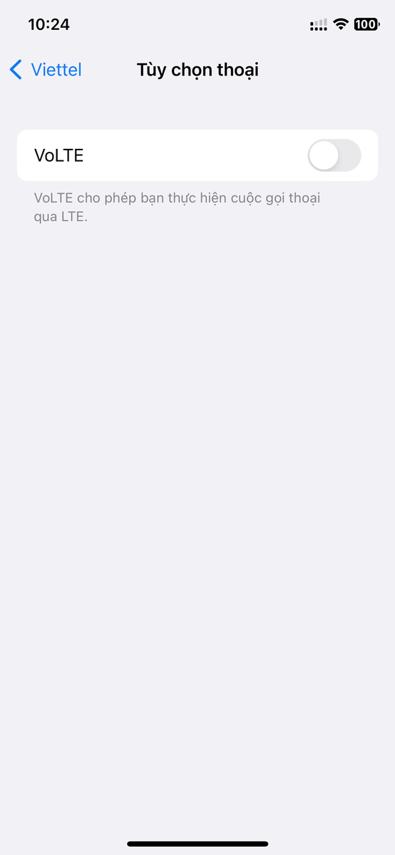 Sim Viettel lên iOS 16.4 KHÔNG CÓ TÙY CHỌN mạng 3G hoặc LTE