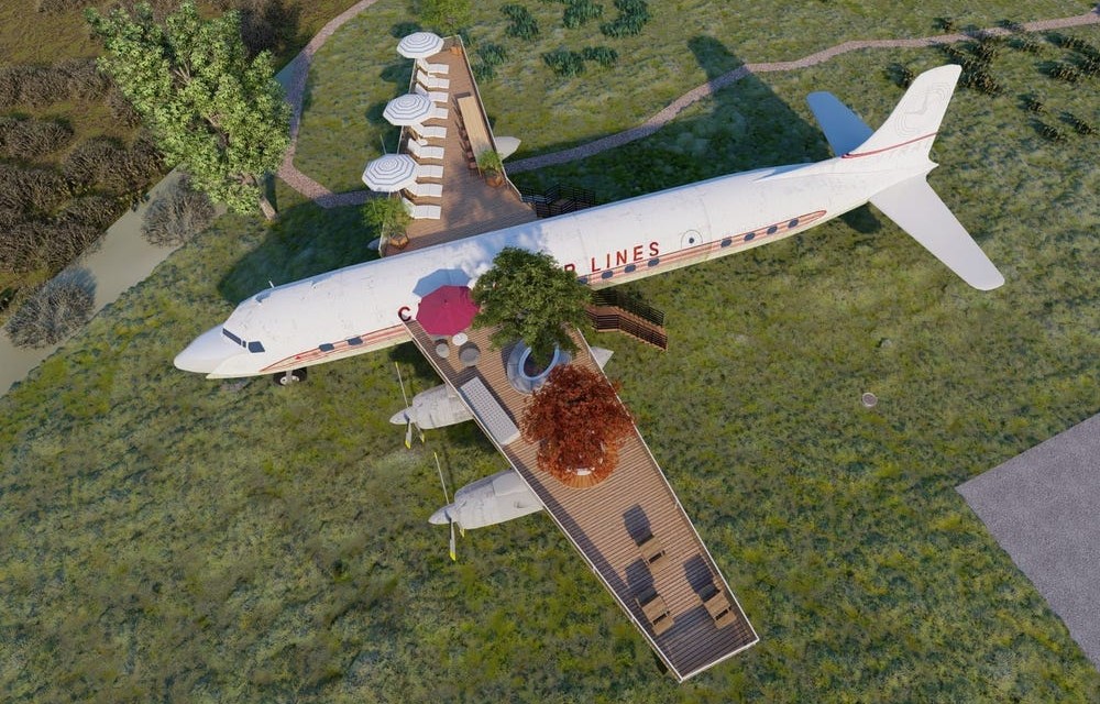 Dự án biến máy bay thành khách sạn cho thuê