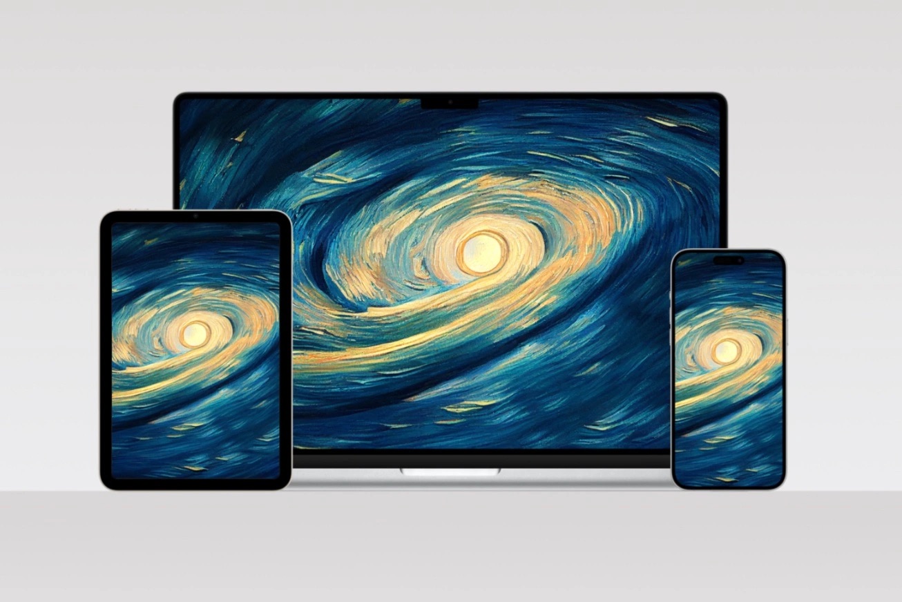 Mời anh em tải hình nền Apple theo phong cách hội hoạ của Van Gogh