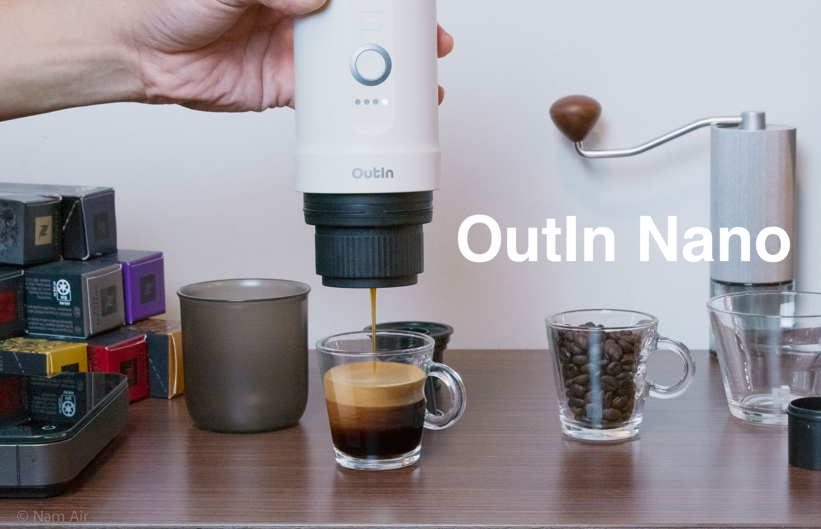 Trên tay OutIn Nano: máy pha cà phê cầm tay, tự nấu nước, bơm 20bar