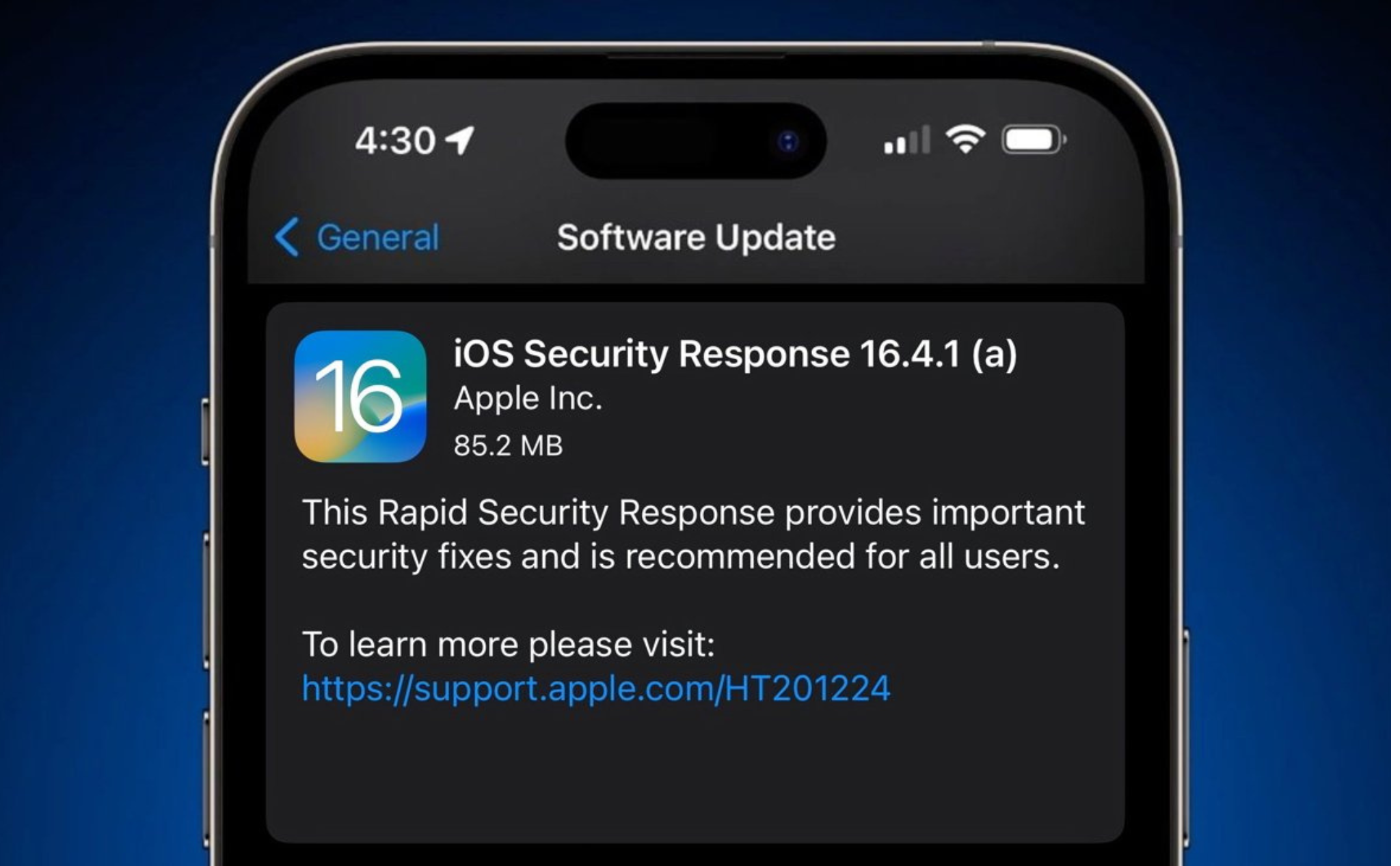 Apple Phát Hành Bản Cập Nhật Phản Hồi Bảo Mật Ios 16 4 1 A Cho Ios