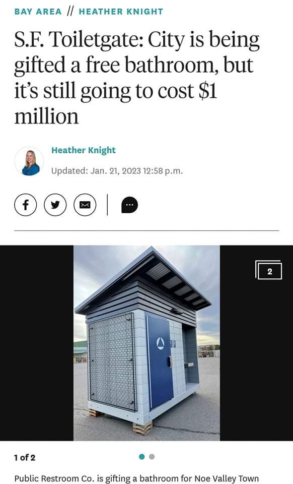 S.F. Toiletgate: City is being gifted a free bathroom, but it's still going  to cost $1 million