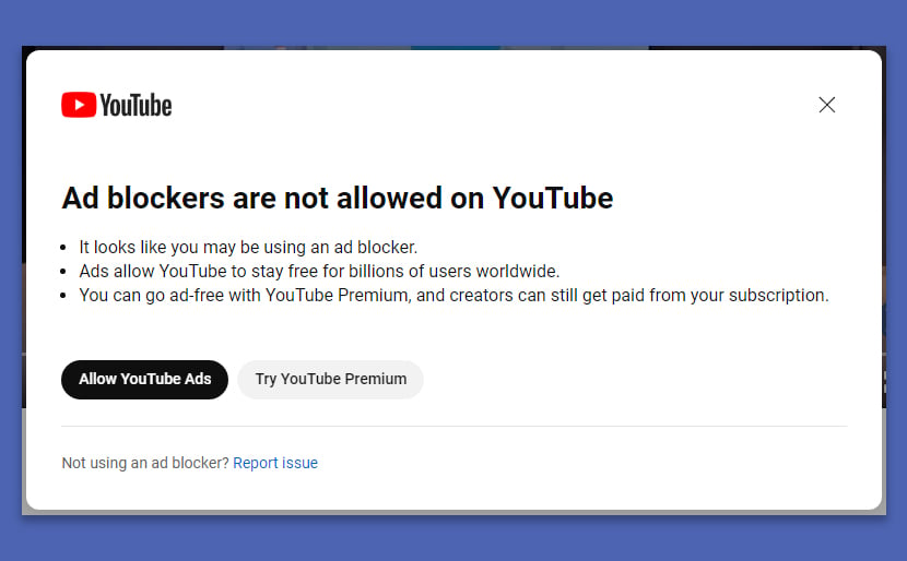 YouTube bắt đầu chặn các trình chặn quảng cáo?