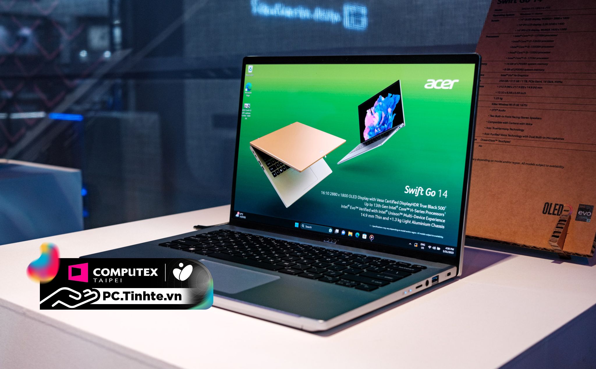 Computex 2023: Trên tay Acer Swift Go 14: laptop bảo vệ môi trường với thiết kế vuông vức, đơn giản