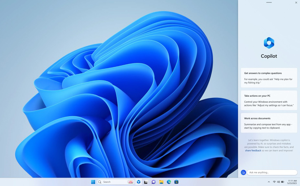 Những hình ảnh đầu tiên về trợ lý AI Windows Copilot dành cho Windows 11?