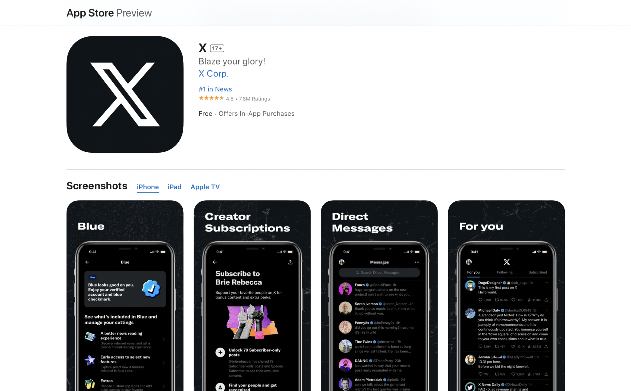 Cuối cùng "Twitter" đã đổi thành "X" trên App Store