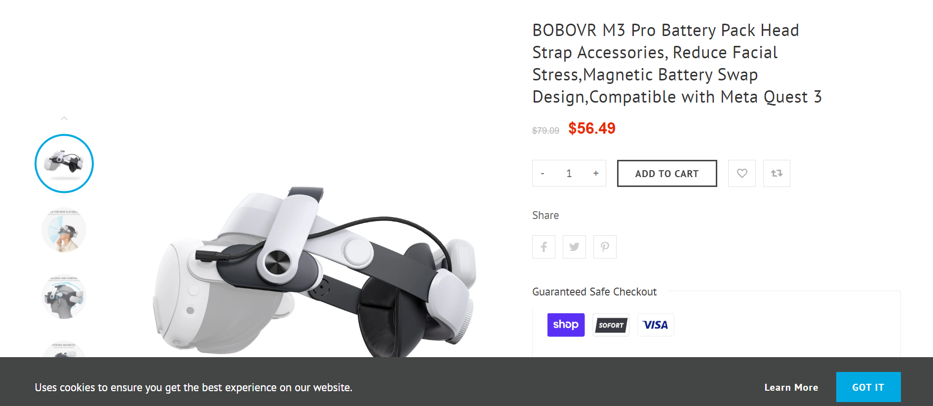 BOBOVR M3 Pro Battery Pack Head Strap Accessories, Reduce Facial Stres -  video gaming - by owner - electronics media