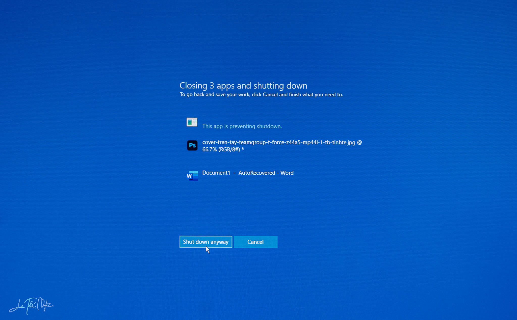 Cách tắt thông báo nhắc nhở “Shut down anyway” trong Windows