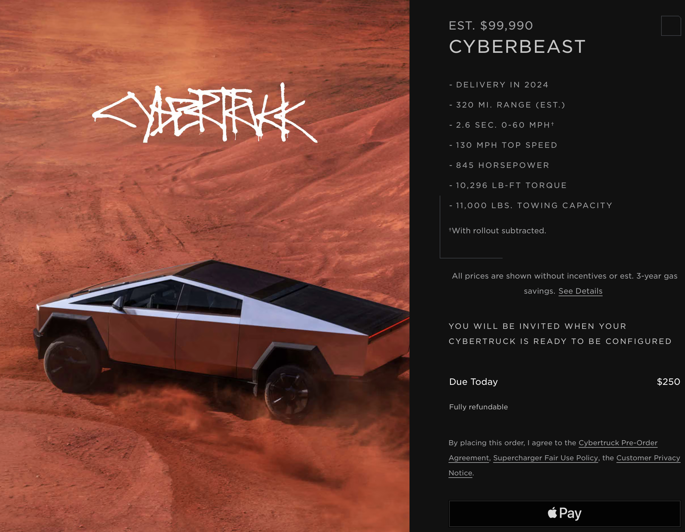 Tesla bắt đầu bàn giao Cybertruck và cho đặt trước trên trang web