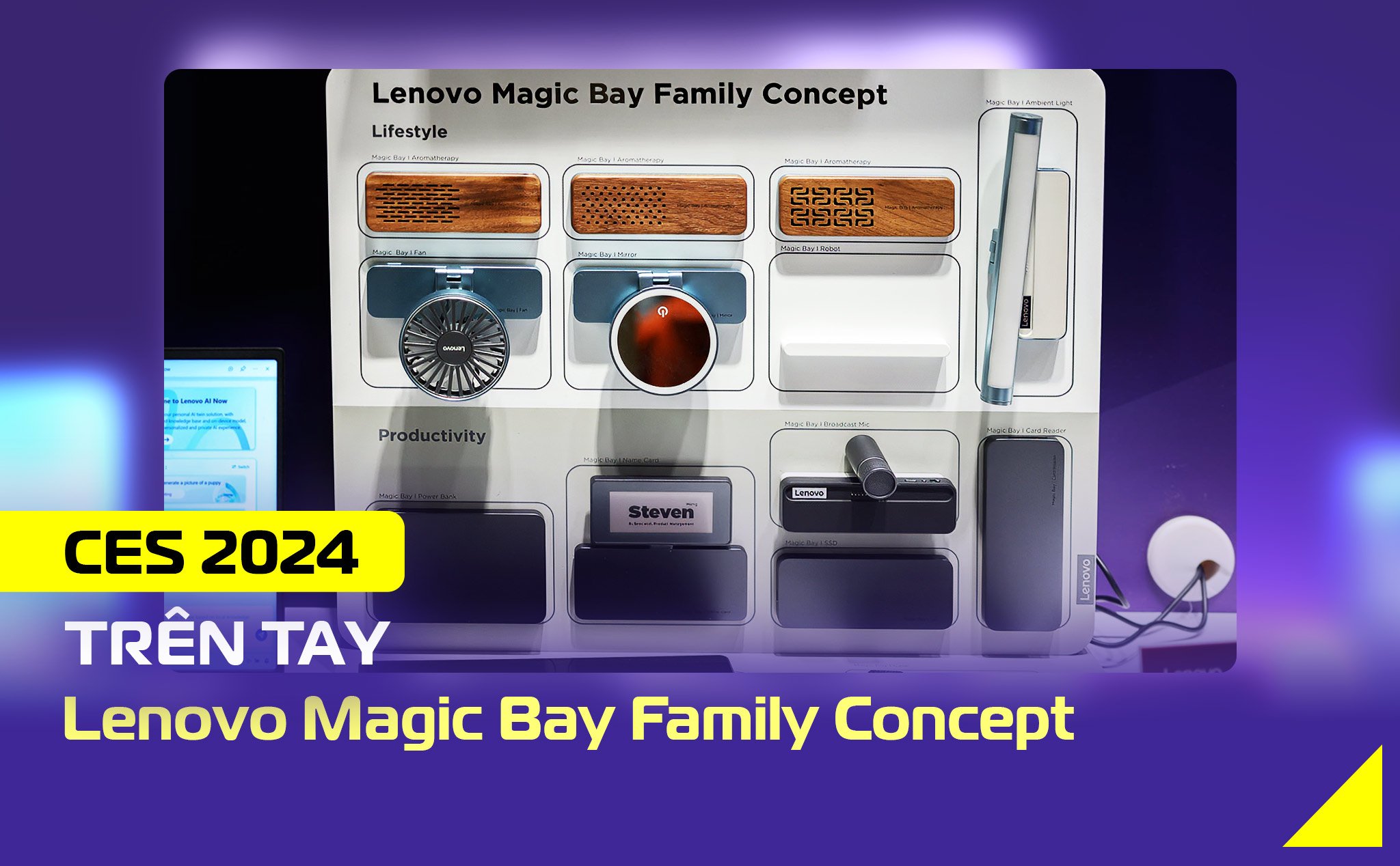 CES24: Trên tay Lenovo Magic Bay Family Concept - Phụ kiện mở rộng đặc biệt cho laptop