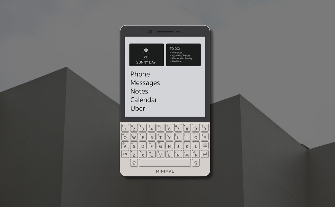 The Minimal Phone: Concept điện thoại tối giản, bàn phím giống BlackBerry, màn hình E Ink…
