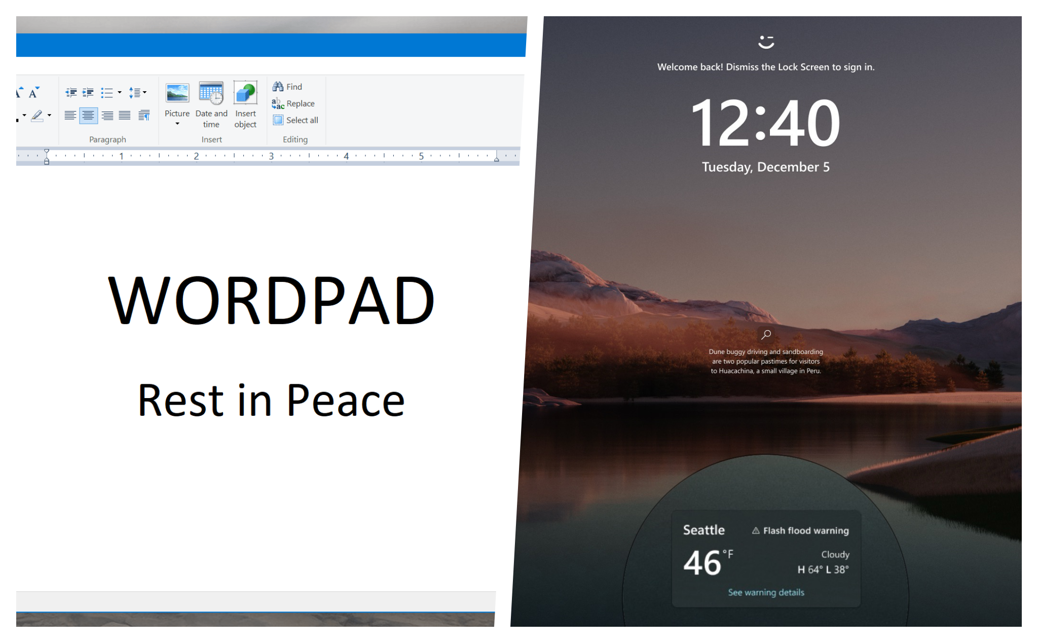 Windows 11 Insider kênh Dev bổ sung tương tác cho widget thời tiết, kênh Canary bỏ ứng dụng WordPad