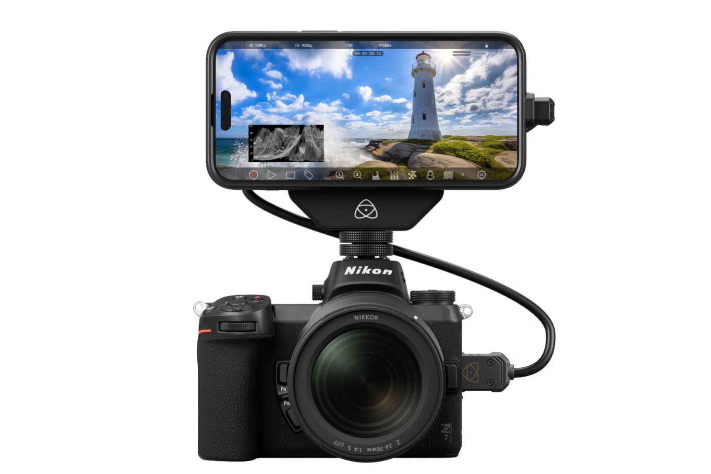 Atomos Ninja Phone: "ốp lưng" biến iPhone 15 Pro/PM thành màn hình quay phim, lưu source,...
