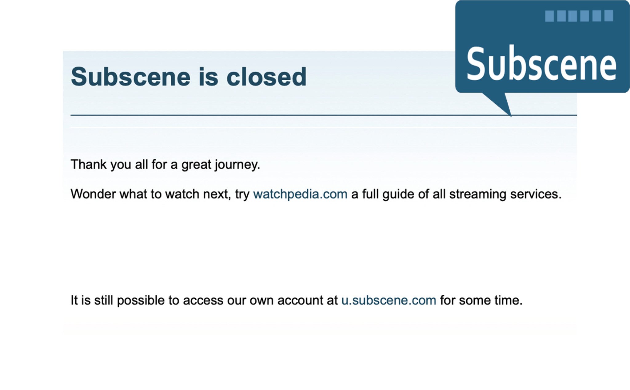 Người dùng tiếc nuối vì Subscene đóng cửa