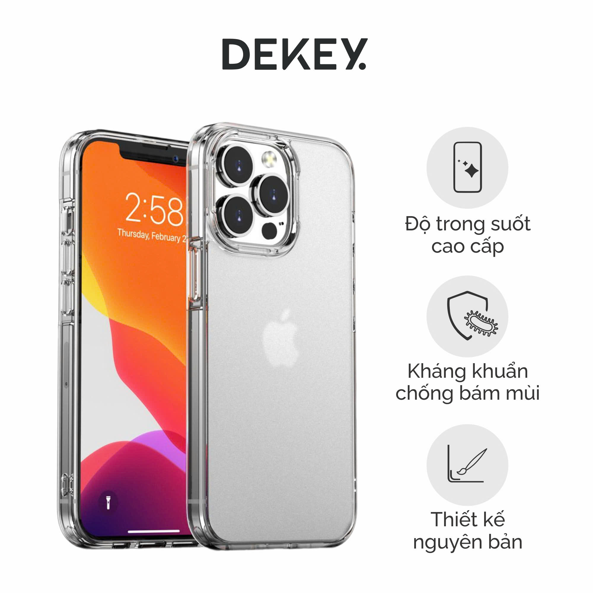 Trên tay ốp lưng Dekey Magic Cover Crystal For 16 Series