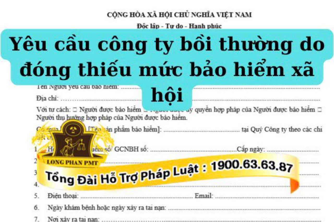 Yêu cầu công ty bồi thường do đóng thiếu mức bảo hiểm xã hội