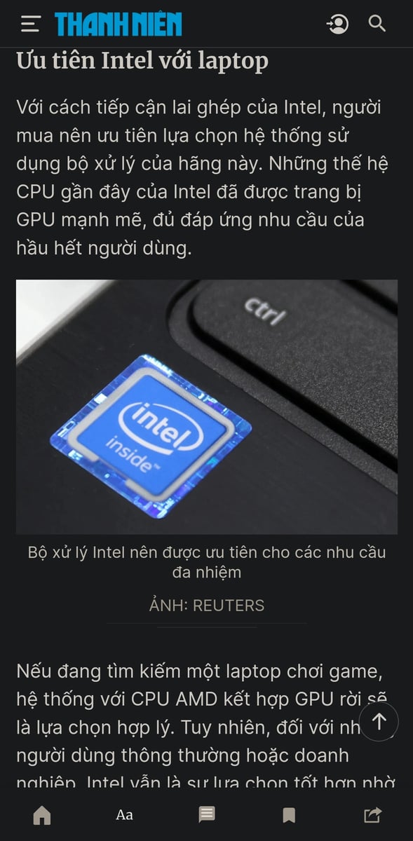 Một bài nâng bi bẩn bựa của intel. Và vẫn rất nhiều người ko rành bị lừa. Đến tận bây giờ vẫn giở...