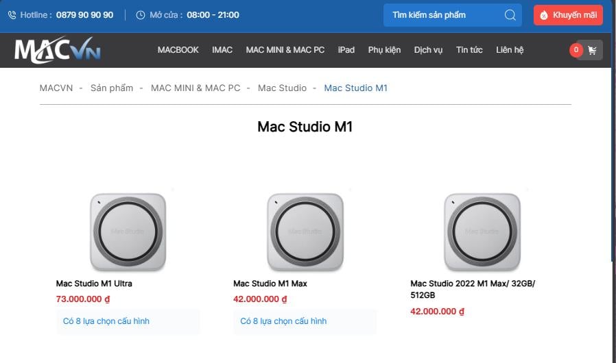 Mua Ngay Mac Studio M1 Chính Hãng, Trả Góp 0% Tại Macvn