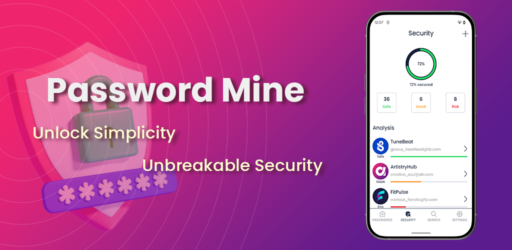 Password Mine – Quản lý mật khẩu an toàn trên điện thoại Android