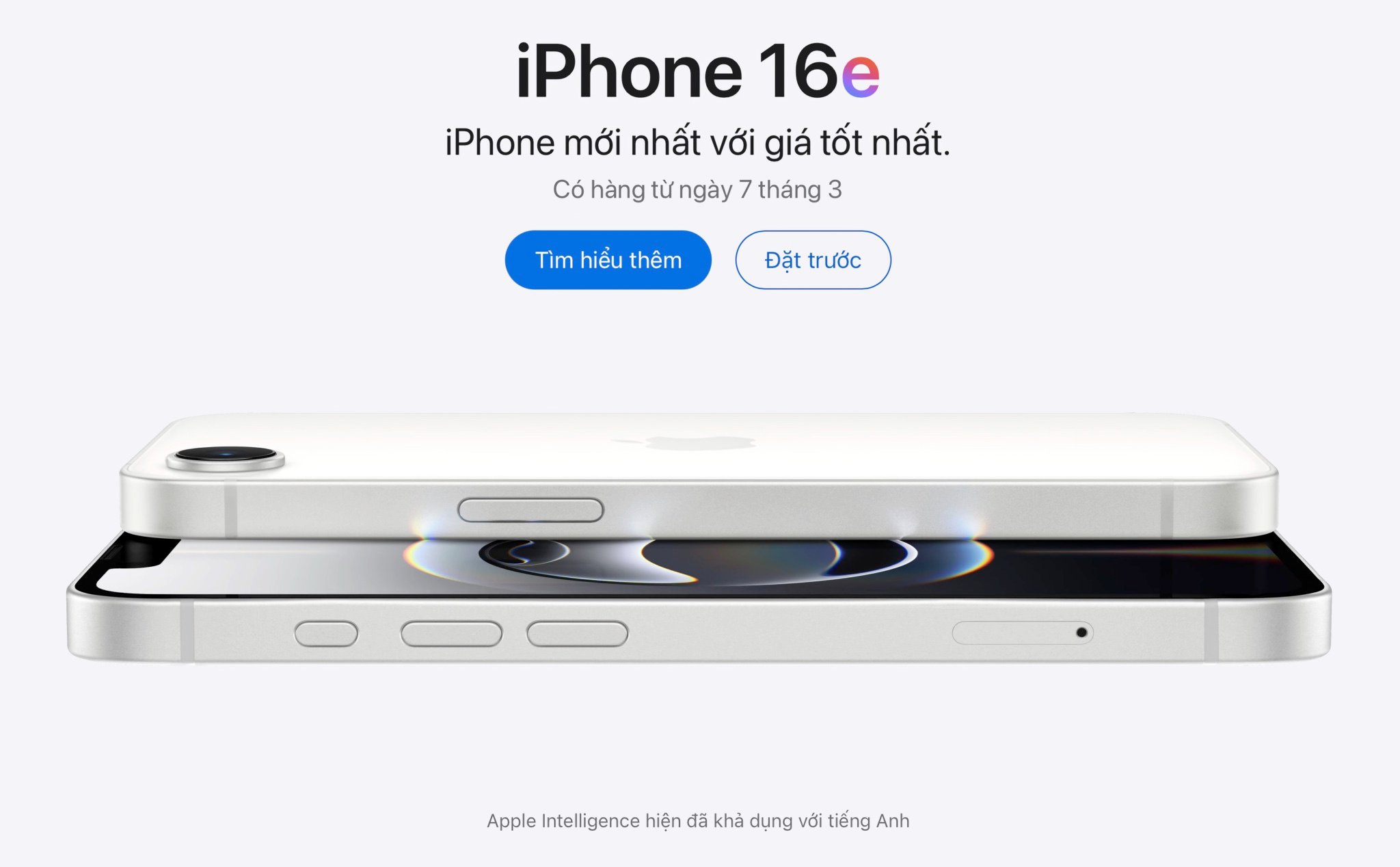 Apple Store Online Việt Nam đã cho đặt hàng iPhone 16e, giao hàng từ 07/03