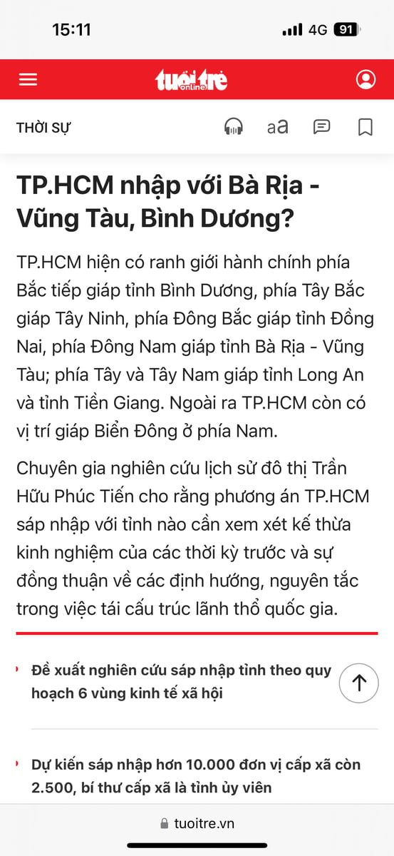 TPHCM sáp nhập với Vũng Tàu như hổ thêm cánh. Chắc sẽ gọi là thành phố Hồ Tàu.